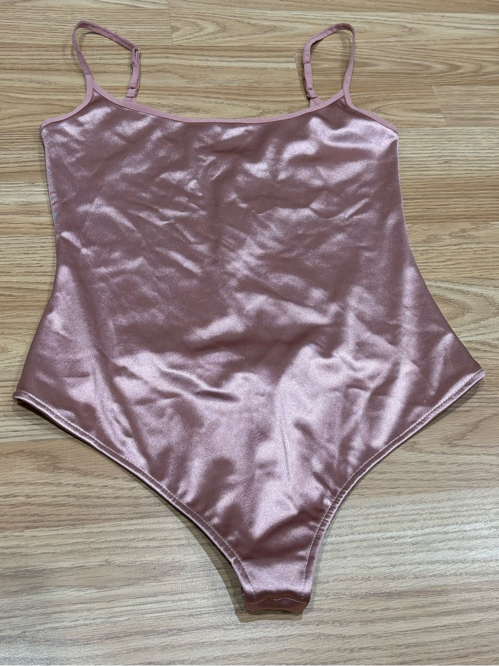 Intimately by Free People Satin Mauve-Pink Stretch Bodysuit